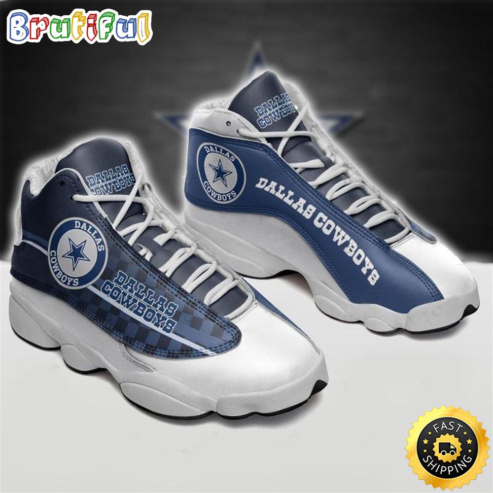 Nfl Dallas Cowboys Football Team Form Air Jordan 13 Sneaker Shoes