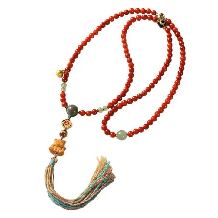Original Chinese-style Benmingnian South Red Agate Bracelet Bodhi Tianzhu Ethnic Style Literature Play Good Luck First Jewelry