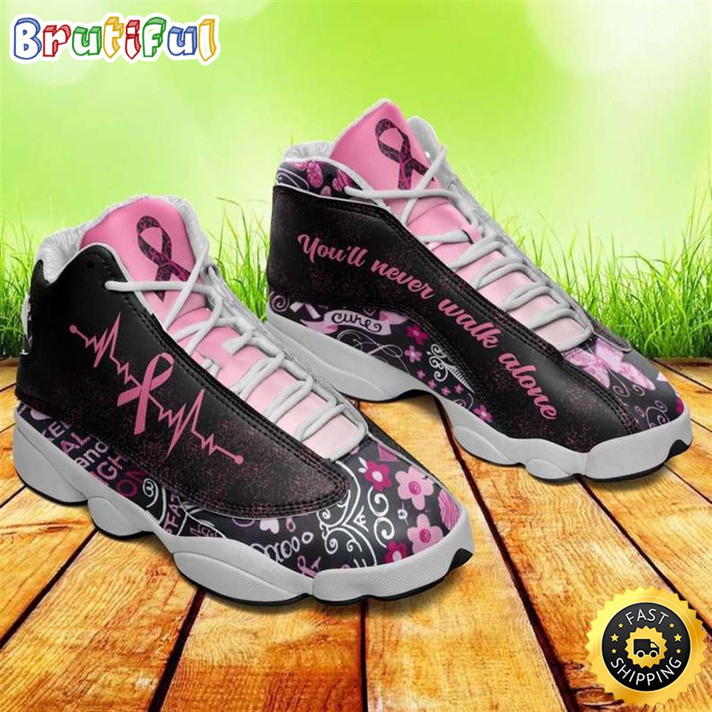 You'll Never Walk Alone Pink Ribbon Breast Cancer Awareness Air JD13 Shoes